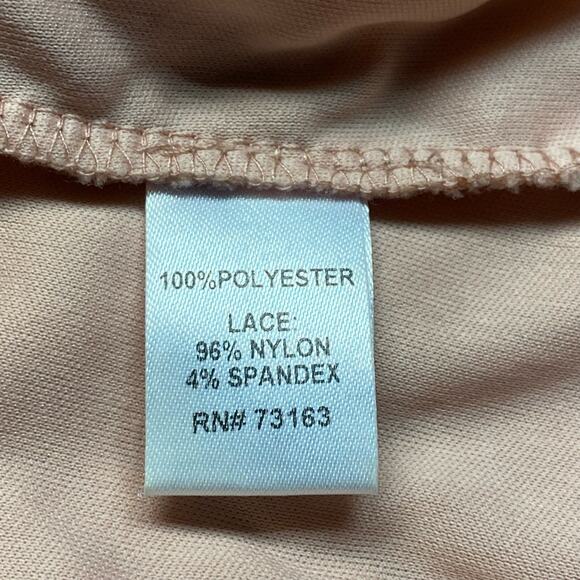 Spense Knit Popover Scoop Neck Sleeveless Lace Cottagecore Top Women XL Pink - Picture 9 of 9